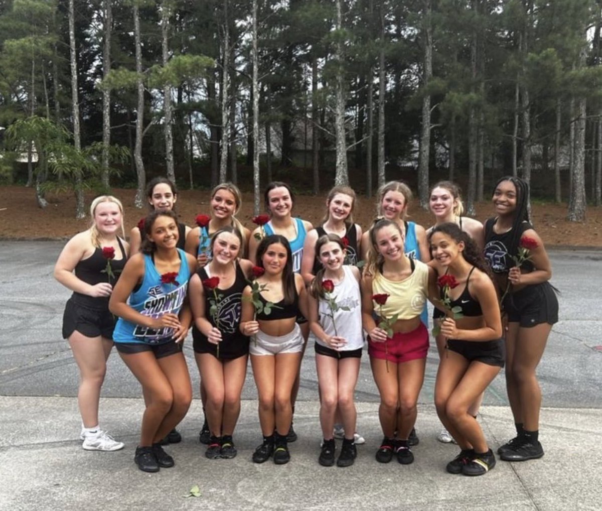 SECheerATL's tweet photo. First practice in the books for the ladies of EnVogue. 🌹🌹🌹 #evyk #showtimeeliteATL https://t.co/5rCEO3DoOT