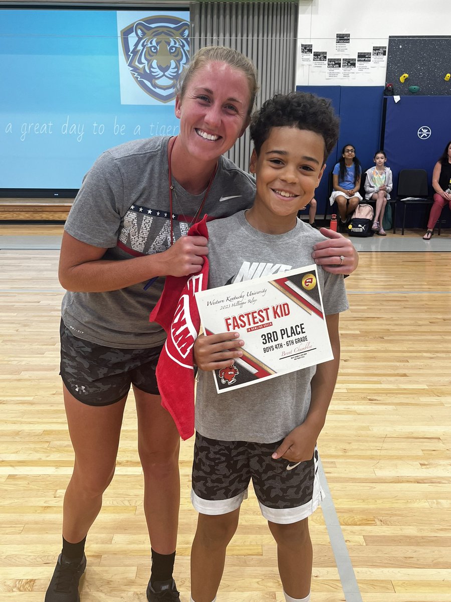 Congratulations to Myles Delaney for earning 3rd place in the WKU Fastest Kid in BG race! We were excited to celebrate him in morning meeting today! Way to go, Myles! We are proud of you!  #proudtobeCTE @MrsDarnell_CTE @MrsWillis_CTE