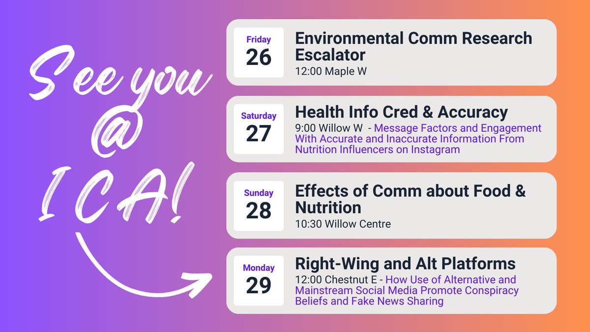 Dr. Sedona Chinn (@omgbearss) on Twitter photo Looking forward to #ICA23! Presenting work with fantastic coauthors <a href="/Xinle_jia/">Xinle Jia</a> <a href="/Hawkins_IC/">Ian Hawkins</a> <a href="/nielsmede/">Niels G. Mede</a>! Check out these sessions and message me if you want to connect! <a href="/UW_LSC/">UW-Madison LSC</a> #healthcom #polcom #envcom #scicom Looking forward to #ICA23! Presenting work with fantastic coauthors <a href="/Xinle_jia/">Xinle Jia</a> <a href="/Hawkins_IC/">Ian Hawkins</a> <a href="/nielsmede/">Niels G. Mede</a>! Check out these sessions and message me if you want to connect! <a href="/UW_LSC/">UW-Madison LSC</a> #healthcom #polcom #envcom #scicom