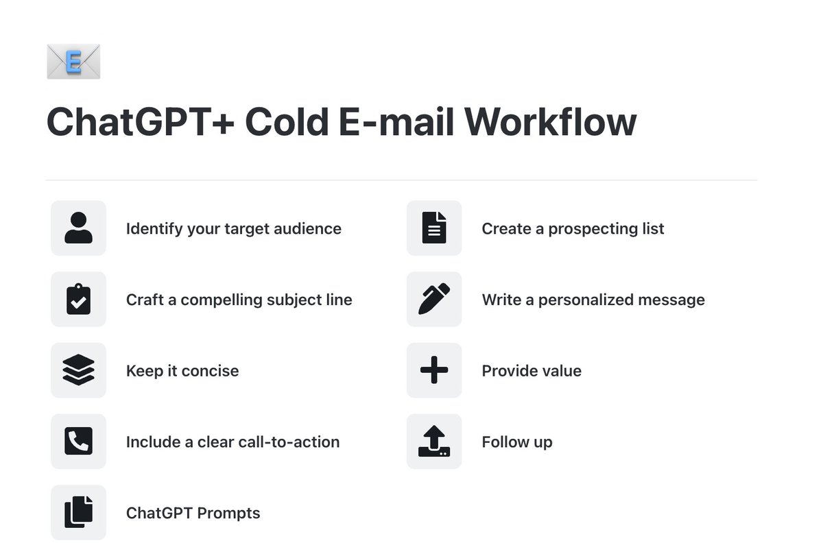 One cold email can completely change your life.

But most people don't know how

Here’s a guide on how to write a great one
Normally it cost $$, but I am providing it for FREE:

1. Follow me (so I can DM you)
2. RT this tweet
3. Reply "SEND"
