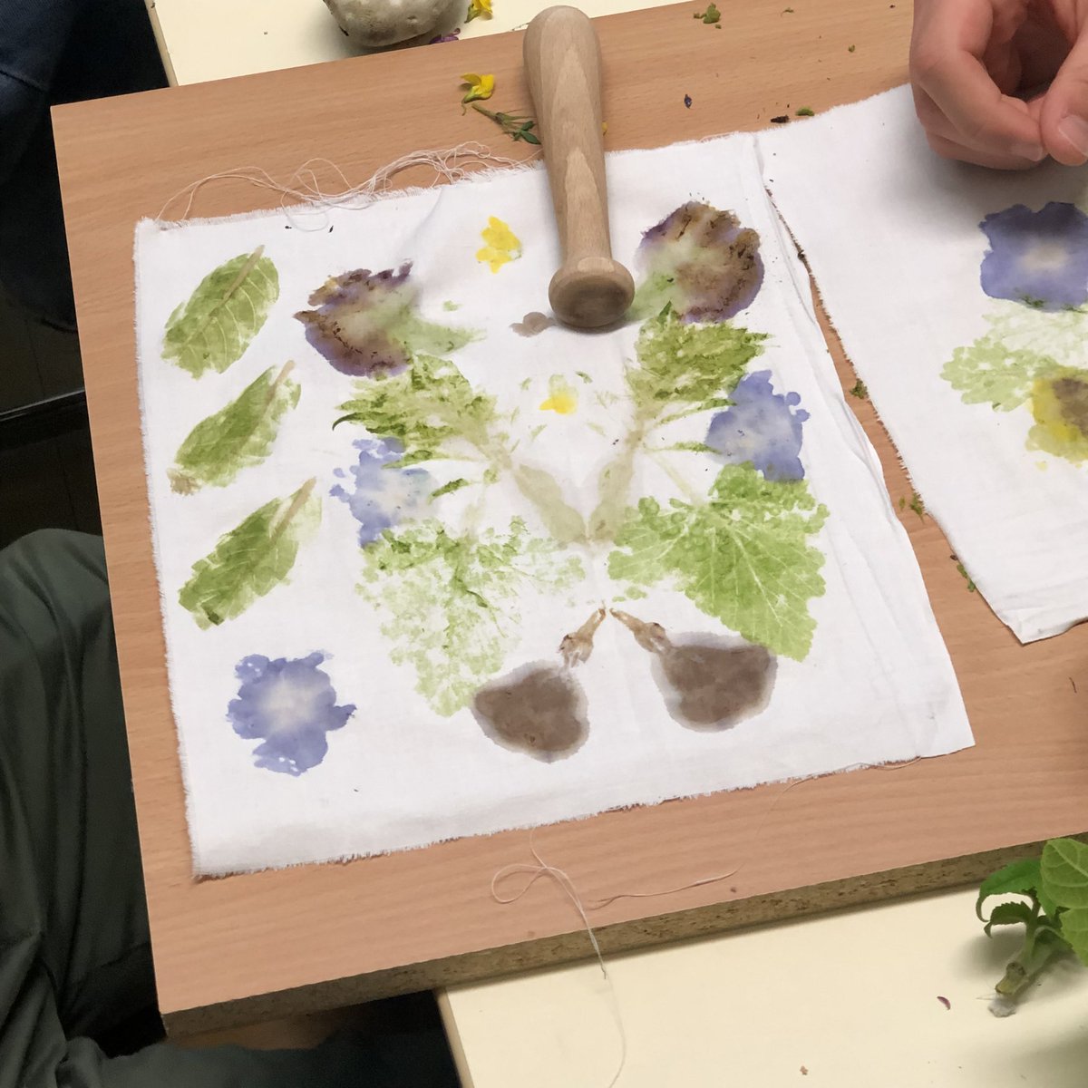 stssauthie's tweet photo. Atelier d’impression végétale ce matin pour la journée culturelle et l’éco festival du Lycée de l'Authie
Les élèves se sont initiés à l’art du Tataki-zomé sur des textiles et du papier.
@AmiensEdd https://t.co/gh6BukYjUv