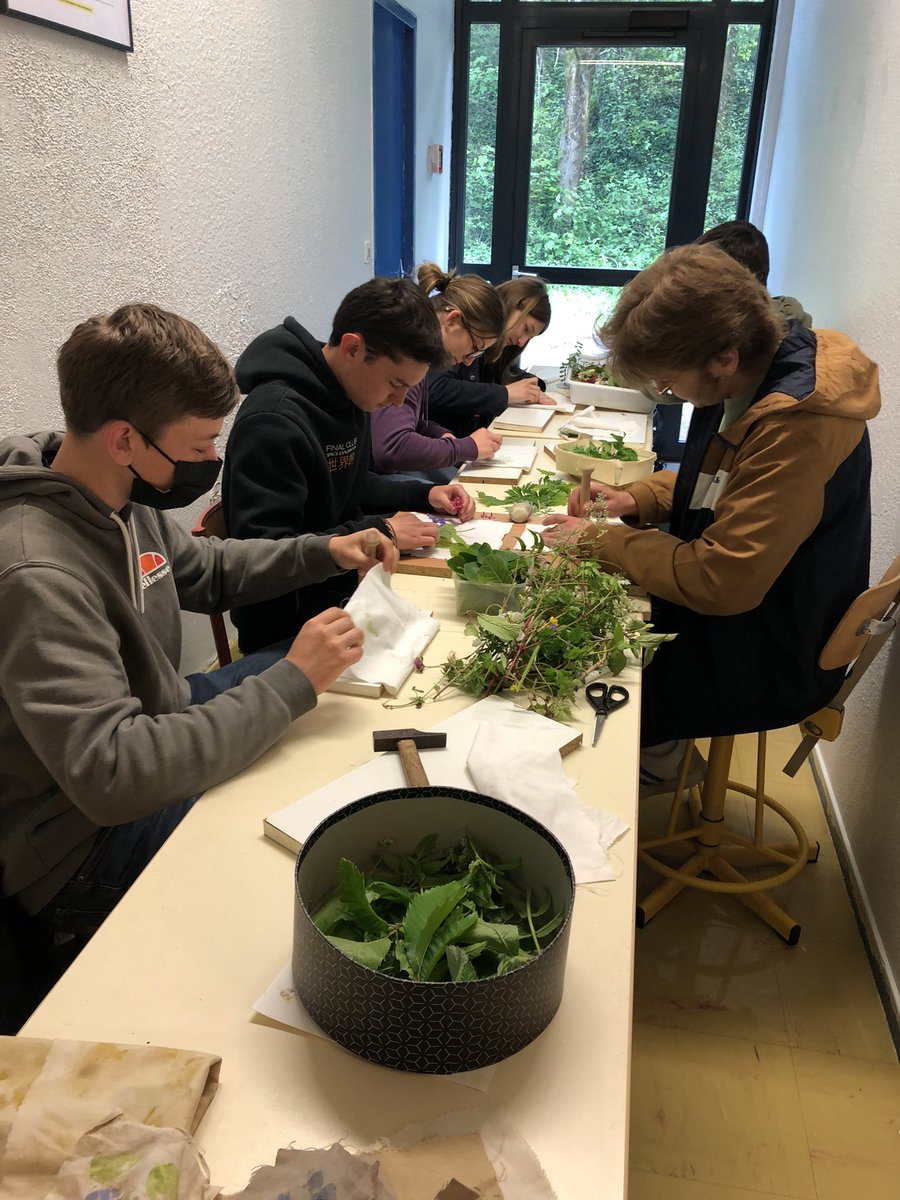 stssauthie's tweet photo. Atelier d’impression végétale ce matin pour la journée culturelle et l’éco festival du Lycée de l'Authie
Les élèves se sont initiés à l’art du Tataki-zomé sur des textiles et du papier.
@AmiensEdd https://t.co/gh6BukYjUv
