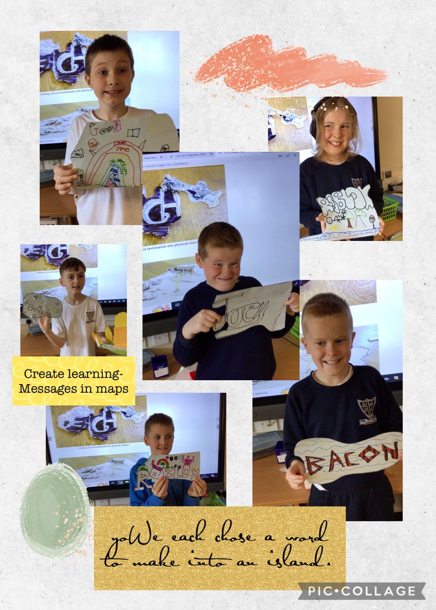 3HJ_MrsHJ's tweet photo. 2H are enjoying our create learning and today spent the afternoon creating messages in maps. We each chose a word to make into an island some did 2D some did elements of 3D. @ololprimary_HT #ArtOLOL @OLOL_DeputyHead @MrsAlmond3A https://t.co/IkQfxkgsBj