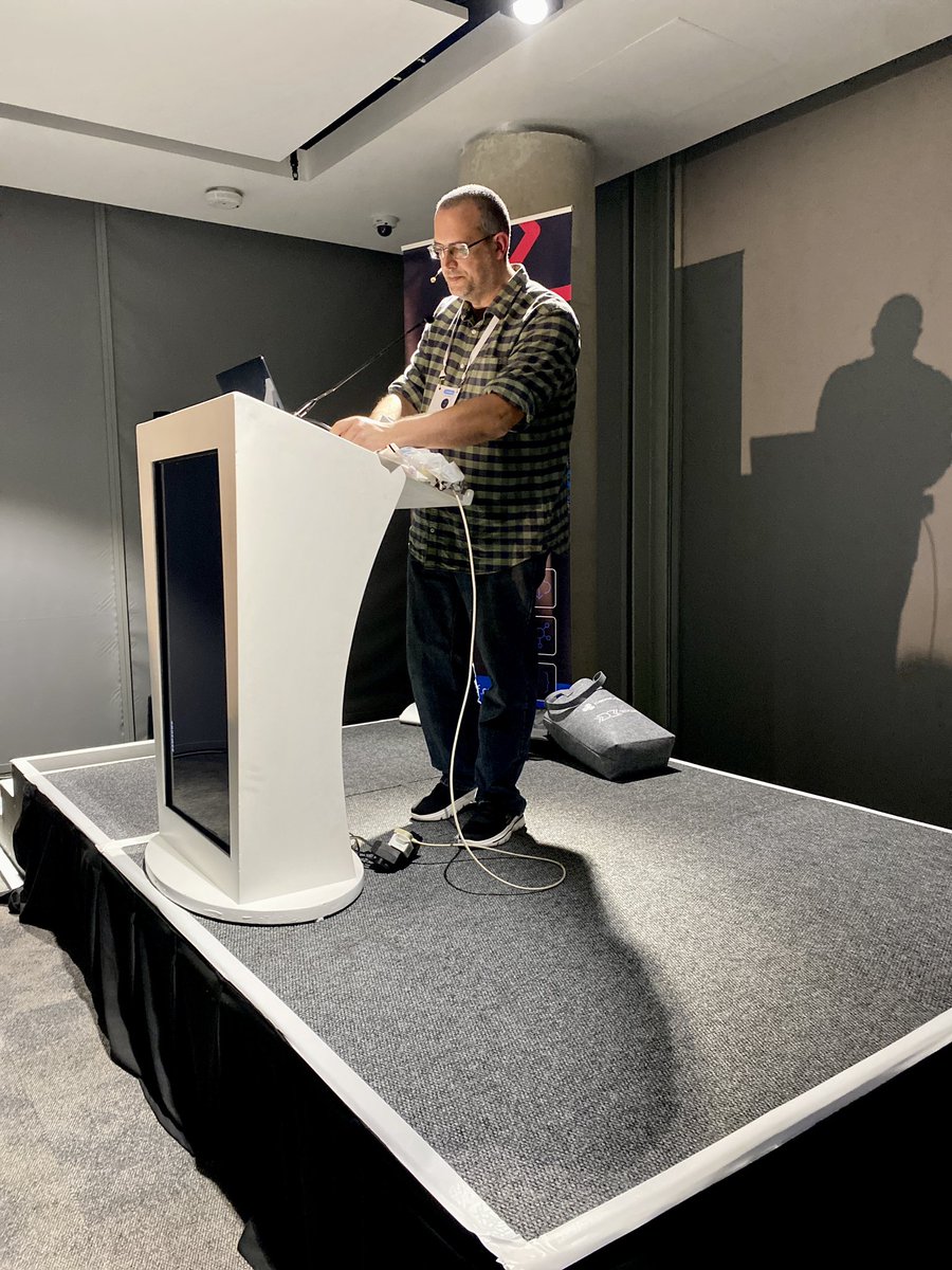 This pic isn’t great but the content of the talk was! <a href="/EwaldHorn/">Ewald</a> once again kept the crowd in stitches while imparting valuable knowledge at <a href="/devconfza/">DevConf</a>