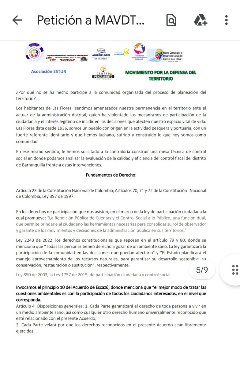MariaCorreaV's tweet photo. La comunidad  solicito a @susanamuhamad  creación d instancia de participación invocando el acuerdo Escazú y velar por la  recuperación d Mallorquin ante la falta de transparencia de  𝐀𝐥𝐜𝐚𝐥𝐝𝐞 𝐁𝐚𝐫𝐫𝐚𝐧𝐪𝐮𝐢𝐥𝐥𝐚   @Andreovaldiri @SergioBo https://t.co/vihI4lC7si