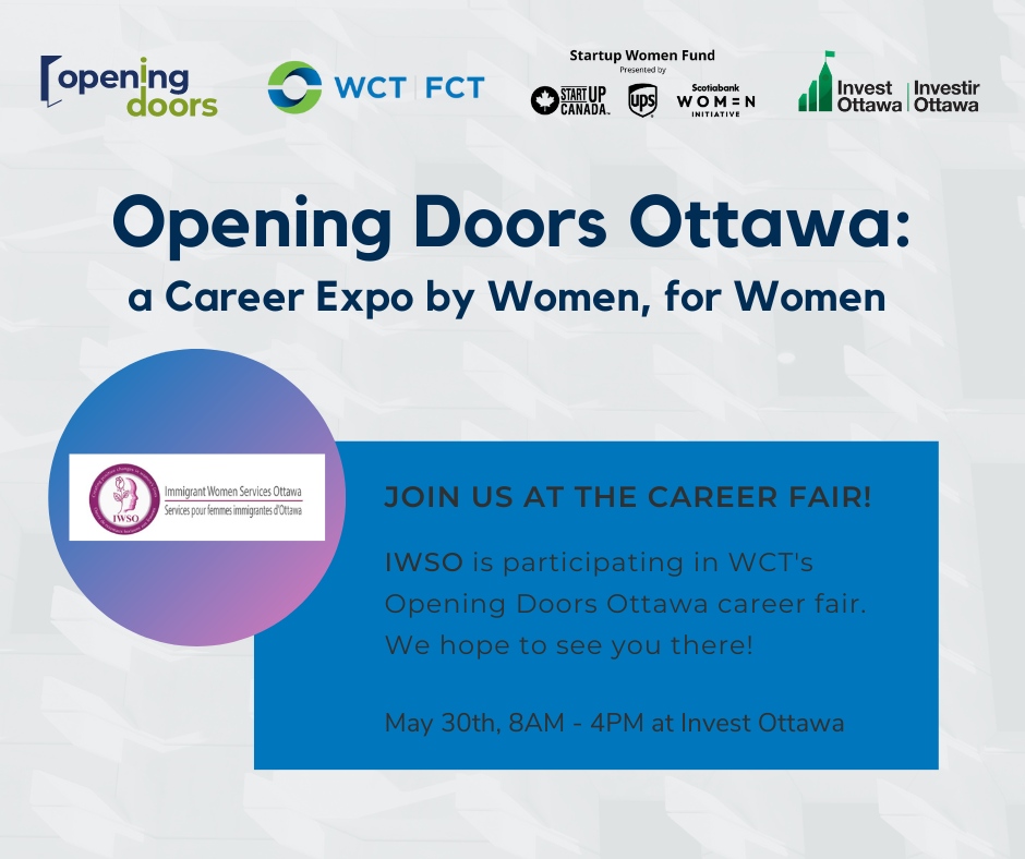 Immigrant Women Services Ottawa (@immigrantwomen) on Twitter photo IWSO is proud to be apart of Opening Doors Ottawa: A Career Expo by Women, for Women!
Join us on May 30th for Opening Doors Ottawa, a career fair event powered by <a href="/Startup_Canada/">Startup Canada</a> and <a href="/Invest_Ottawa/">Invest Ottawa</a>
Register here: wct-fct.com/en/civicrm/eve…
#immigrantwomen
#womensupportingwomen IWSO is proud to be apart of Opening Doors Ottawa: A Career Expo by Women, for Women!
Join us on May 30th for Opening Doors Ottawa, a career fair event powered by <a href="/Startup_Canada/">Startup Canada</a> and <a href="/Invest_Ottawa/">Invest Ottawa</a>
Register here: wct-fct.com/en/civicrm/eve…
#immigrantwomen
#womensupportingwomen