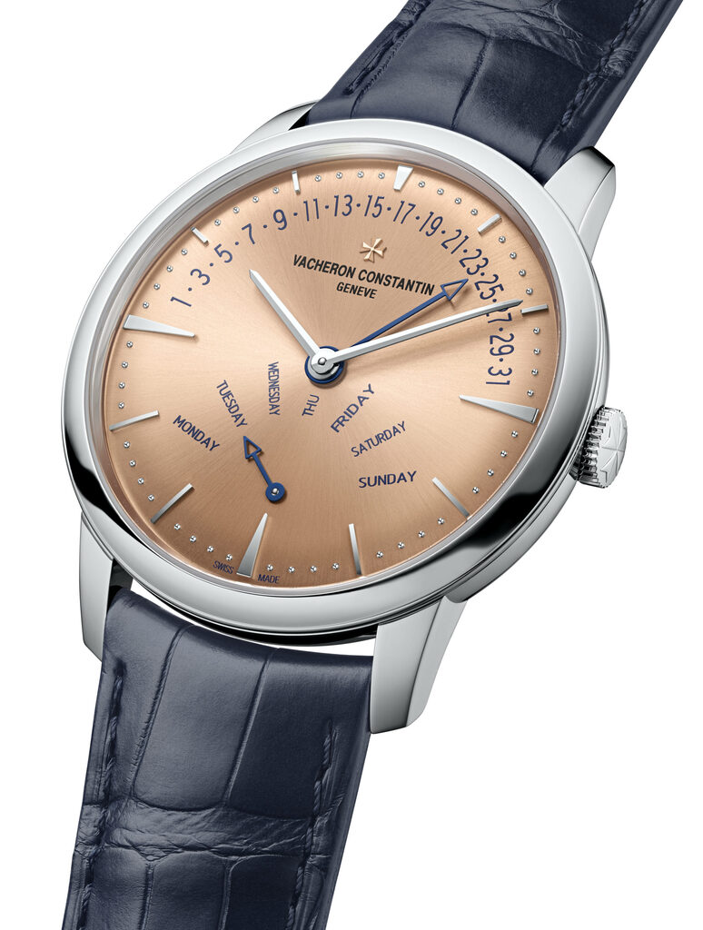 INEXWatches's tweet photo. Vacheron Constantin Releases Patrimony Retrograde Day-Date with Sophisticated Salmon-Colored Dial 

Among the many new beautiful introductions from Vacheron Constantin at this year’s Watches and Wonders, the Patrimony Retrograde Day-Date hit the spot in terms of color. The p… https://t.co/JfrfmqPgBD