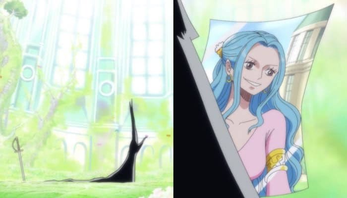 megam4x's tweet photo. TEORÍA #ONEPIECE1084:

IM es el hombre enamorado hace 800 años de Lili. Por ese motivo hay flores Lilium en la pradera de IM.

Por eso la fotografía de Vivi no la tocó, porque es la viva imagen de Lili (pistas: portada cap 579 y 1023). En estas portadas aparece una copia de Vivi a su lado y en el otro, el título de “gotas de agua” frente a Vivi y las flores Lilium (esto lo he sacado de Quinto).

La espada que utilizó IM es la espada que falta en el trono vacío. Nunca fue clavada y por eso está en posesión de IM a día de hoy.

Un grupo de piratas fueron los causantes de su muerte. Por ese motivo no pudo regresar a Arabasta y por ende, IM lleva 800 años gobernando desde las sombras y dando caza a los piratas.

Los D son los descendientes de los demonios que le arrebataron el amor de su vida. 

IM lleva vivo todo este tiempo gracias a la Ope Ope no mi, se ha corrompido al máximo y puso una D a cada uno de ellos para poder seguirles la pista con el paso de las generaciones, para darles siempre caza y no dejar a ni uno vivo.

Eso explicaría en cierto modo el momento en el que IM baja a las catacumbas, donde esconden el sombrero de paja gigante. Éste es la rebelión, lo portaban los D, e IM en ese momento comprobaba si aquella gente había vuelto, porque vivió todo aquello.

Es algo que pienso yo y que hablando con Artur, Iván y Quinto, he formado esto. No son sus teorías, ellos tienen las suyas propias.

Por otro lado, también pienso que quizás IM es Lili y es la viva imagen de Vivi, pero a saber.