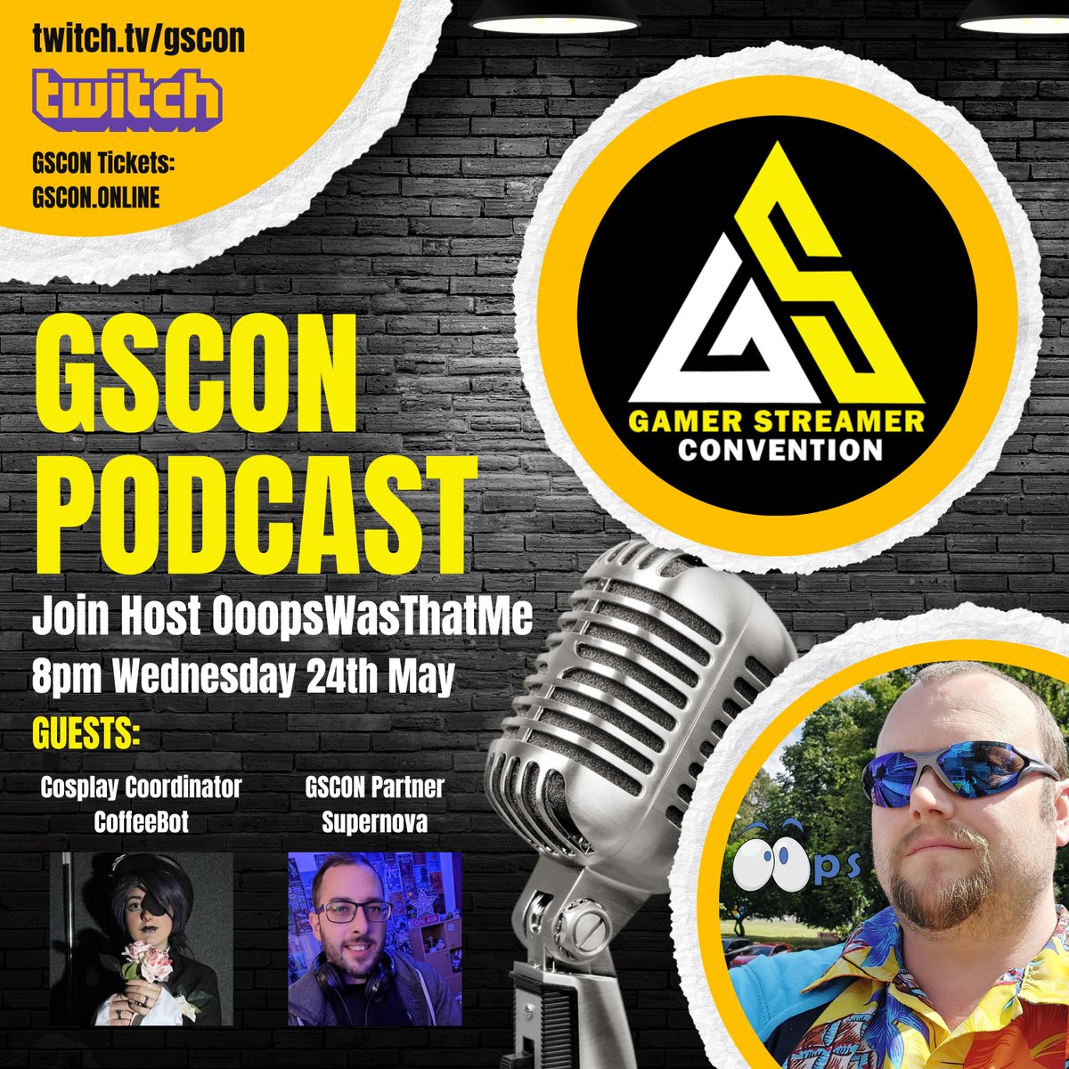 GSCON_'s tweet photo. Don't forget we have our by weekly podcast tomorrow with a couple of great guests #Coffeebot & @supernovaplays1, Don't miss it.
#podcast #mentalhealth #gaming #streaming #twitch https://t.co/wLhHHFeVVX