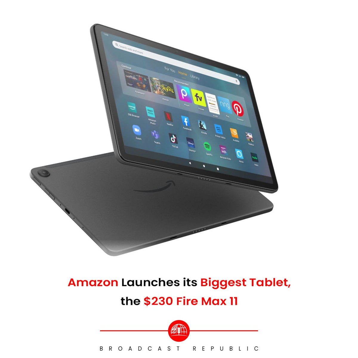 Amazon's latest release, the Fire Max 11, offers an impressive 11-inch screen and a price tag of $229.99, challenging competitors in the tablet market. 

#BroadcastRepublic #Amazon #FireMax11 #TabletLaunch #BudgetFriendlyTech #ImpressiveDisplay #ProductivityOnTheGo