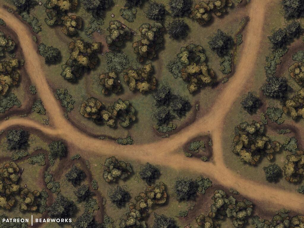 DnD_Bits's tweet photo. Rural Road | Battlemap [OC][ART] via /r/DungeonsAndDragons https://t.co/Y7rI14Ud0Y https://t.co/aD9Jx148cX