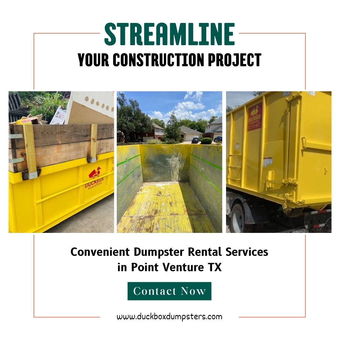 DuckboxDumpster's tweet photo. Streamline your #construction project with our convenient #dumpsterrental services in Point Venture TX at Duckbox Dumpsters. Contact us now to rent a dumpster! https://t.co/asIzZSe6fn
#PointVenture #Texas #dumpster #duckboxdumpsters #booknow https://t.co/LbktLPvwKG