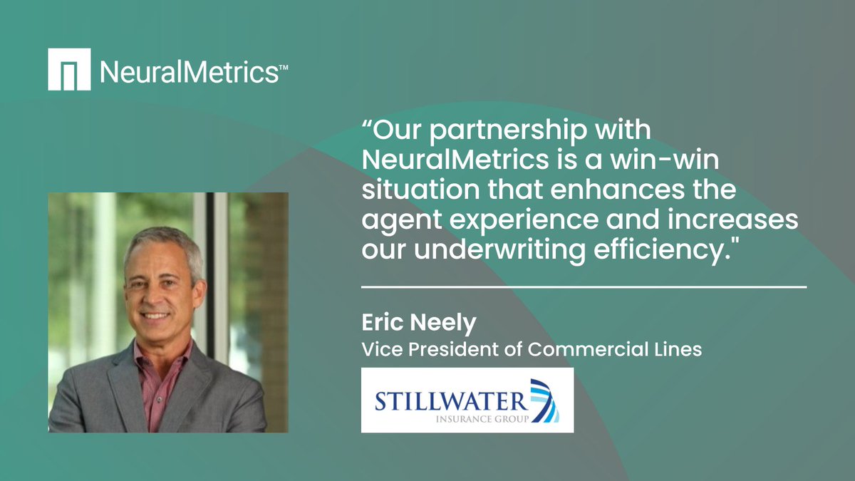 NeuralMetricsAI's tweet image. Stillwater Insurance Group selects the #AI-powered NeuralMetrics classification and #riskintelligence engines for #underwriting productivity — gaining fast, accurate access to critical risk insights, transparent sourcing of data, and swift implementation: lnkd.in/gyAbCGmn.