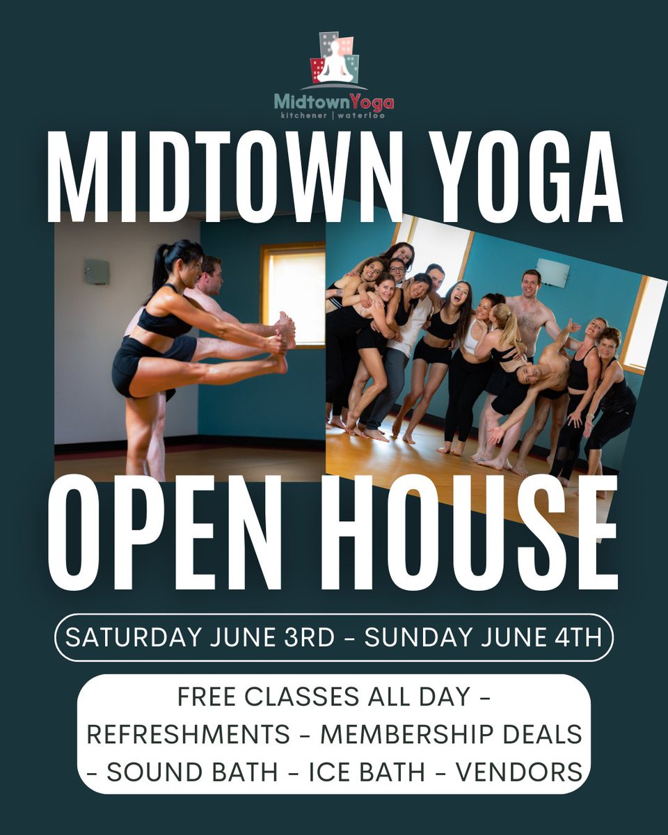 Our OPEN HOUSE is quickly approaching! 
All weekend (June 3rd &amp; 4th) we will be offering FREE classes! These classes will fill up fast so please pre register ASAP! 

During our open house we will have vendors, ice baths, refreshments, membership deals &amp; more!