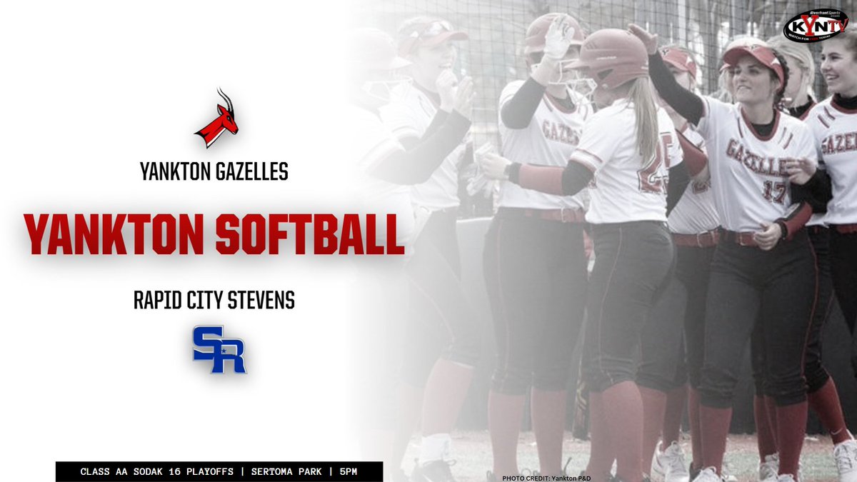 KYNT1450's tweet photo. Playoff Time! The 8th seeded Yankton Gazelles are looking to punch their ticket to the inaugural 2023 Class AA State Tournament but must beat the 9th seeded RC Stevens tonight! Tune in on KYNT/KYNTV for the action. Pregame 430pm, first pitch 5pm.
#sdpreps
https://t.co/RLnE286Fkf https://t.co/nmxkFwSNLj