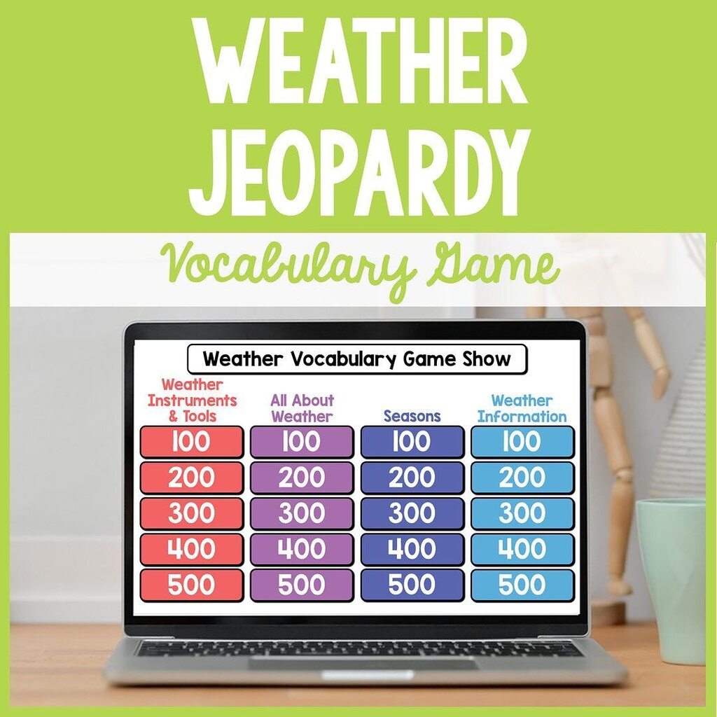 BurksBackpack's tweet photo. Get ready to put your weather knowledge to the test! 🌤️🌪️🌧️ This Weather Vocabulary Jeopardy Game Show Activity is the perfect way to make learning about weather fun and engaging. 🤩 
⠀⠀⠀⠀⠀⠀⠀⠀⠀
Download now from the link below or in my bio!
https://t.co/lNcokkc9DQ

- -… https://t.co/TheulaTBTk