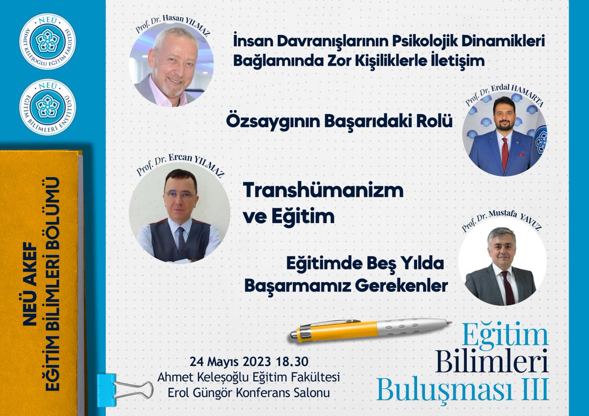 ercanylmz28's tweet photo. NEÜ AKEF Eğitim Bilimleri Bölümü olarak düzenlediğimiz Eğitim Bilimleri Buluşması III panelimize tüm meslektaşlarımız ve öğrencilerimiz davetlidir https://t.co/8JWVFq5szV