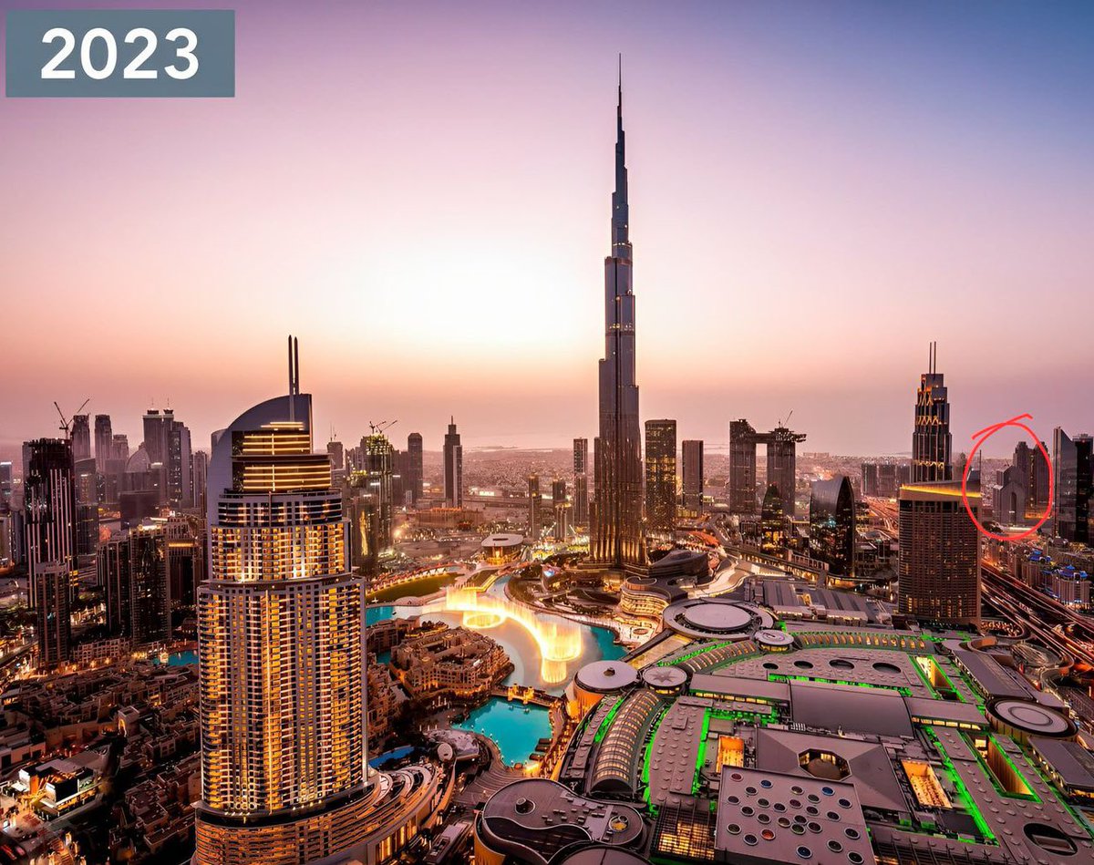 Sajwani's tweet photo. Dubai 2005                                     Dubai 2023 https://t.co/QCWQrMZ9MK