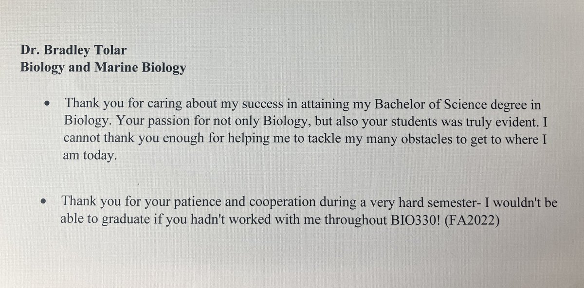 After a tough semester, these make it worth it! #ThisIsWhyITeach - words from graduating seniors sent to #UNCW faculty who made an impact #ProfessorLife