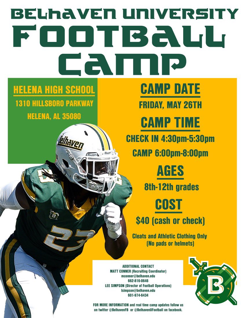 ‼️BIRMINGHAM, ALABAMA‼️
We will see you Friday night! A lot of great Blazers have come from this state… will you be next? Come show us what you’ve got!! #BUncommon
🔰⚔️🏈📚🙏🏻 Details👇