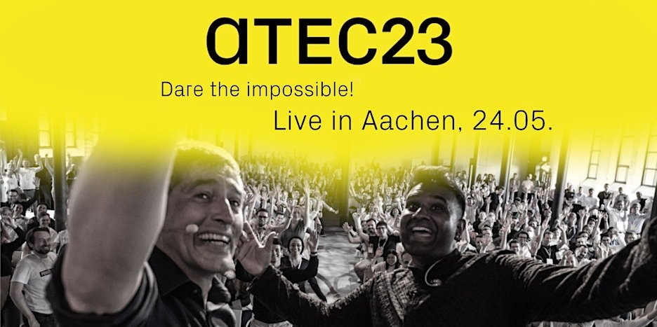 The #ATEC2023 takes place in Aachen on May 24 and features top-notch speakers, captivating panels, a startup & company exhibition, a pitch-battle, a sundowner party etc.: ➡️eventbrite.de/e/atec23-ticke… @RWTHInnovation #Entrepreneur #entrepreneurship #startups #startup #innovation