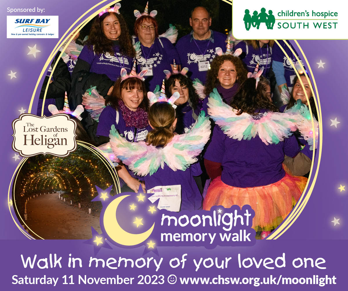 CHSW's tweet image. #MoonlightMemoryWalk is returning to #Cornwall this November. Join us once again at @HeliganGardens for a special evening to remember your loved one💜
Get your early-bird tickets saving 30% here 👇
chsw.org.uk/event/moonligh…

#CHSWMoonlight