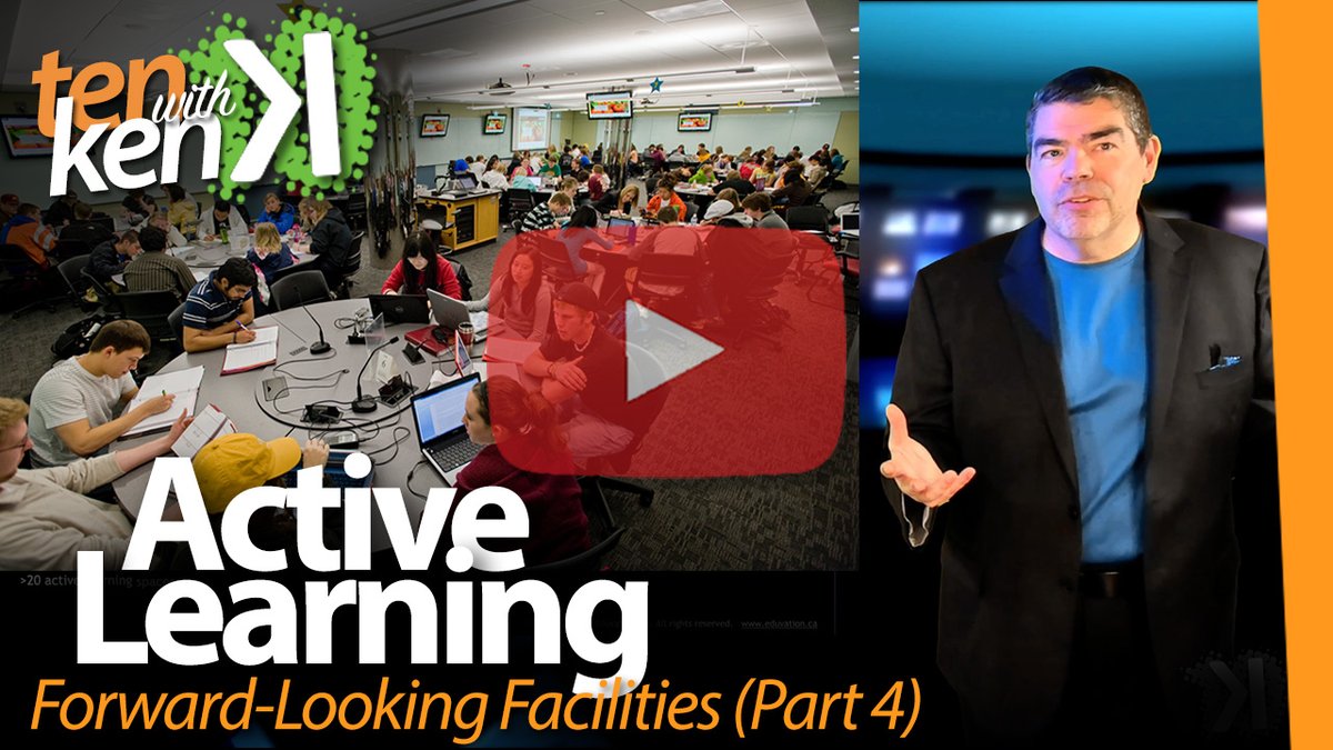 It's #TenWithKen Tuesday, with part 4 on "Forward-Looking Facilities," focusing on how #pedagogical change, particularly the adoption of #activelearning, has transformed #highered classroom design. Watch it now, exclusively on Eduvation Circles! #CdnPSE 
circles.eduvation.ca/posts/ten-with…