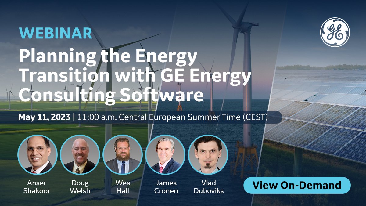 Consulting Services (@energy_ge) on Twitter photo Recently <a href="/energy_ge/">Consulting Services</a> hosted "Planning the Energy Transition with GE Energy Consulting Software" webinar. Visit bit.ly/3LxiTZ8 to access the webinar on-demand and learn more about our software tools and how they're supporting organizations with the #energytransition. Recently <a href="/energy_ge/">Consulting Services</a> hosted "Planning the Energy Transition with GE Energy Consulting Software" webinar. Visit bit.ly/3LxiTZ8 to access the webinar on-demand and learn more about our software tools and how they're supporting organizations with the #energytransition.