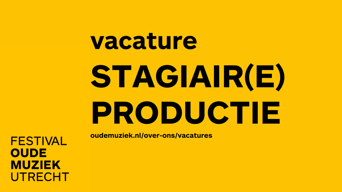 Ben je benieuwd wat er allemaal komt kijken bij het organiseren van het grootste oudemuziekfestival ter wereld? Bekijk deze kersverse #vacature en solliciteer voor de #stageplek oudemuziek.nl/over-ons/vacat… #stage #utrecht