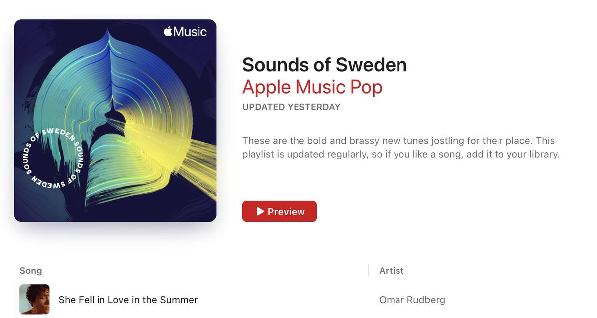 grasonas's tweet photo. #SFILITS is also featured on Apple Music's "Sounds of Sweden" playlist! 💜
@OmarRudberg conquering the world playlist by playlist 😌
➡️https://t.co/xtr7ITU5DX https://t.co/pQjEICa2wP