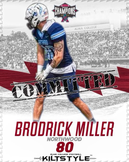 I am blessed to say that I have chosen to commit to Alma! Big thanks to <a href="/Ryan_Ettinger1/">Ryan Ettinger</a>, <a href="/CoachCouchAlma/">Jason Couch</a>, and the rest of the Alma football coaches for allowing me to continue my collegiate career!