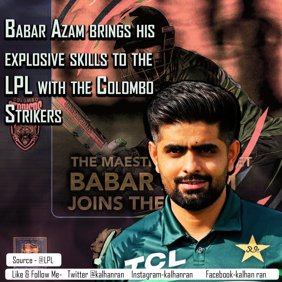 Babar Azam brings his explosive skills to the Lanka Premier League with the Colombo Strikers.
#LKA #SriLanka #Cricket #Pakistan #LPL2023 #BabarAzam #ColomboStriker 
twitter.com/LPLT20/status/…