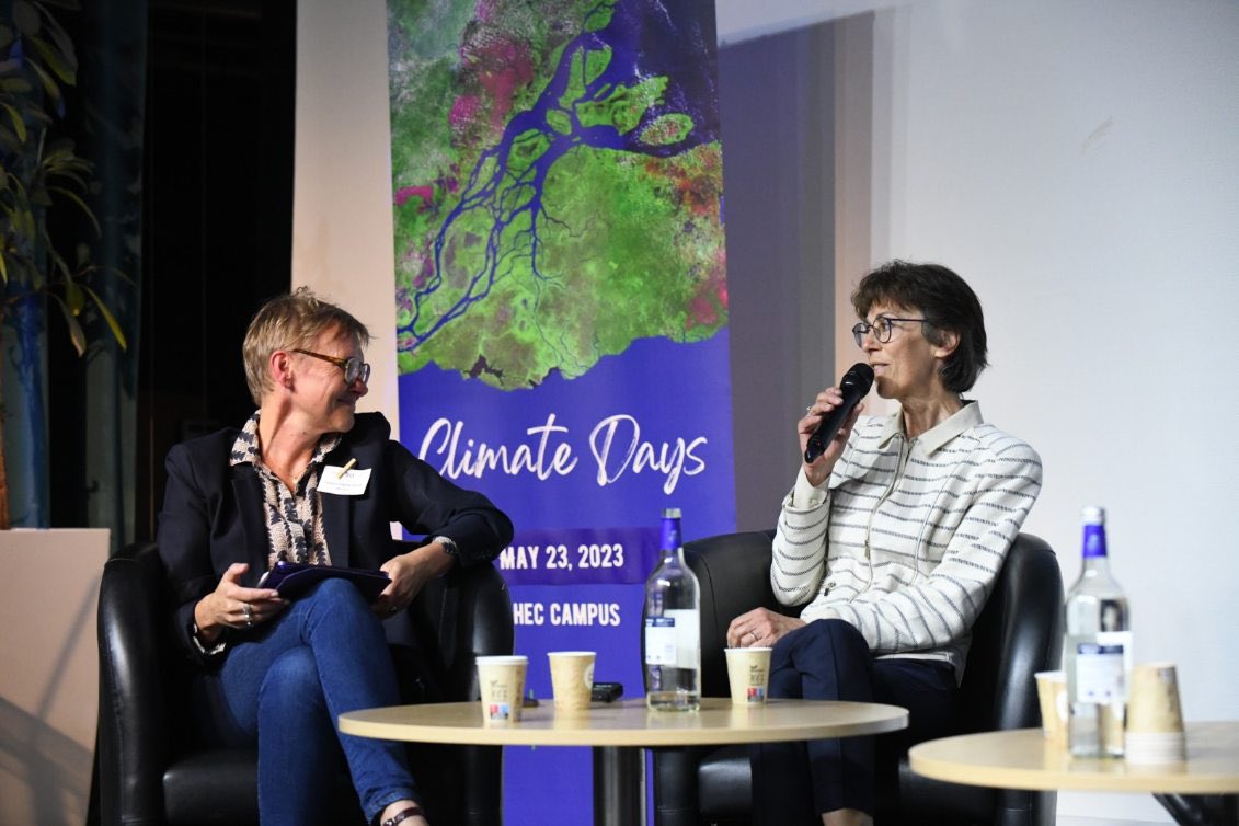 HECParisSnO's tweet photo. Focus on #netzero transformation challenges &amp; success stories Olivier Chevreau @Nexans_ , Marine Doquet-Chassaing @ACCENTA_AI &amp; Armelle Perrier @STEFGroup moderated by @LehmannOrtega #HECclimateDay highlighting the importance of recycling &amp; working with responsible suppliers https://t.co/YPjWuUZdAp