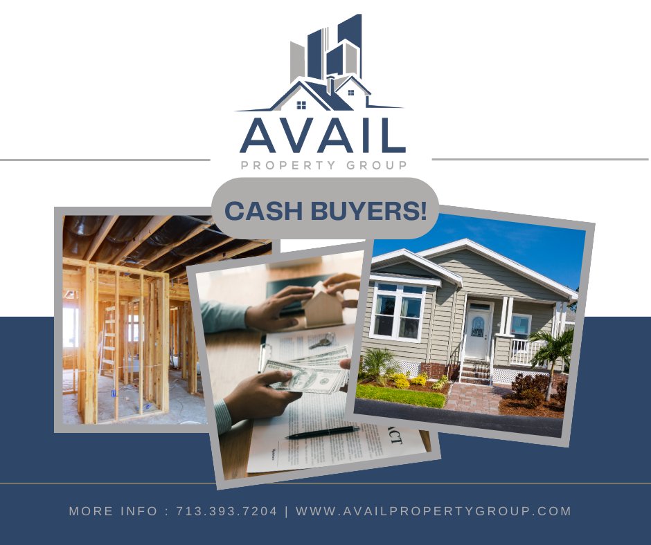 CASH BUYERS‼️ Call us TODAY & get added to our buyer's list for your next CASH acquisition!📑

#AvailPG #WholesaleDeals #CashBuyers #InvestmentProperty #FSBO #ForSaleByOwner #WeBuyHousesFast #BuyThisHouse #Flippers #RentalProperty #HoustonRealEstate #SanAntonioRealEstate #REI