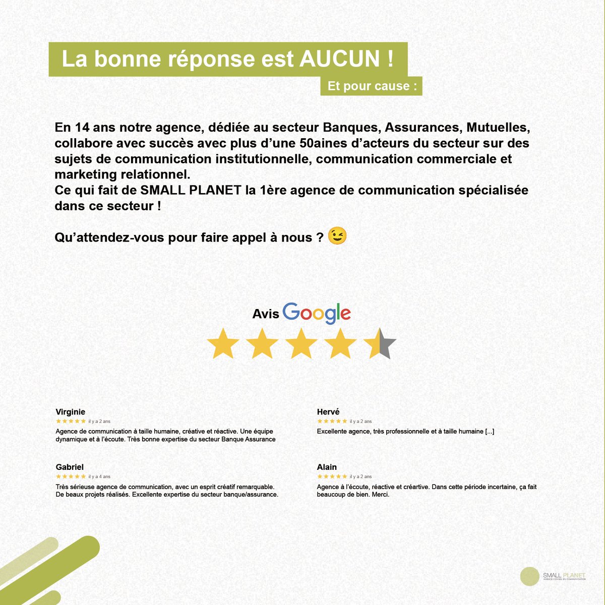 smallplanetCom's tweet image. De notre côté, tout le monde a eu une bonne réponse 😏
On espère que c'était le cas pour vous aussi ! Et sinon pas de problème, vous pouvez vous rattraper en allant faire un tour sur notre site Internet : small-planet.fr

À très bientôt !