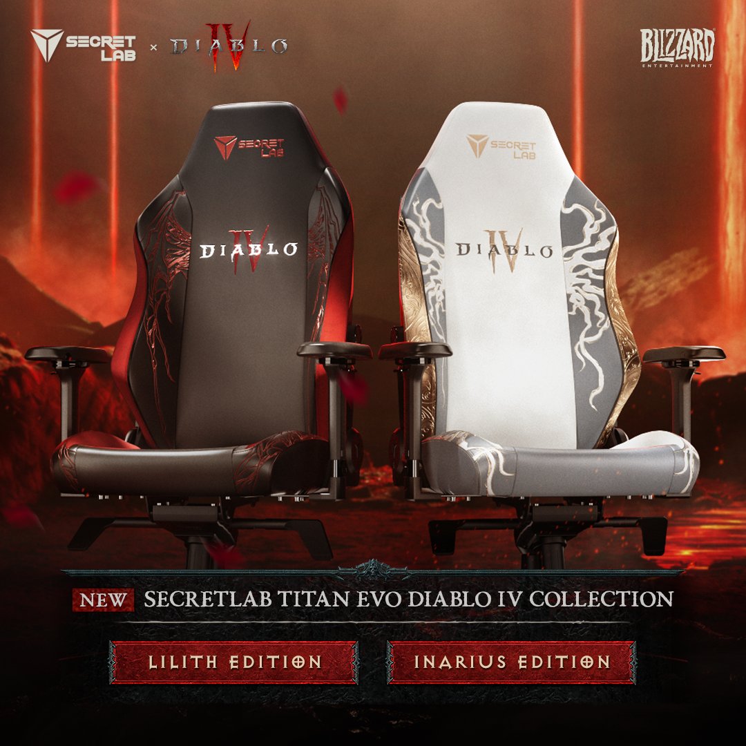 Cleanse your soul with the light. Or break your chains and discover who you were meant to be. Gear up for the Eternal Conflict with the Secretlab TITAN Evo Diablo IV Lilith and Inarius Edition chairs.

secretlab.co/diabloiv

#Diablo #DiabloIV #HailLilith #Inarius