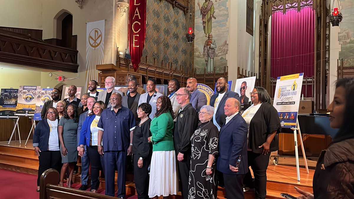 Proud announcement of <a href="/DETROITNAACP/">DETROIT BRANCH NAACP</a> 68th #FreedomFundDinner 6/25/23 marking 1943 race riot &amp; 1963 walk to freedom march w/ Dr MLK Jr. Keynote’s <a href="/ReverendWarnock/">Reverend Raphael Warnock</a> &amp; presented by Drs. <a href="/MichaelEricDyso/">idek</a> &amp; #KimberleCrenshaw
Press conf at historic #CentralUnitedMethodistChurchDetroit