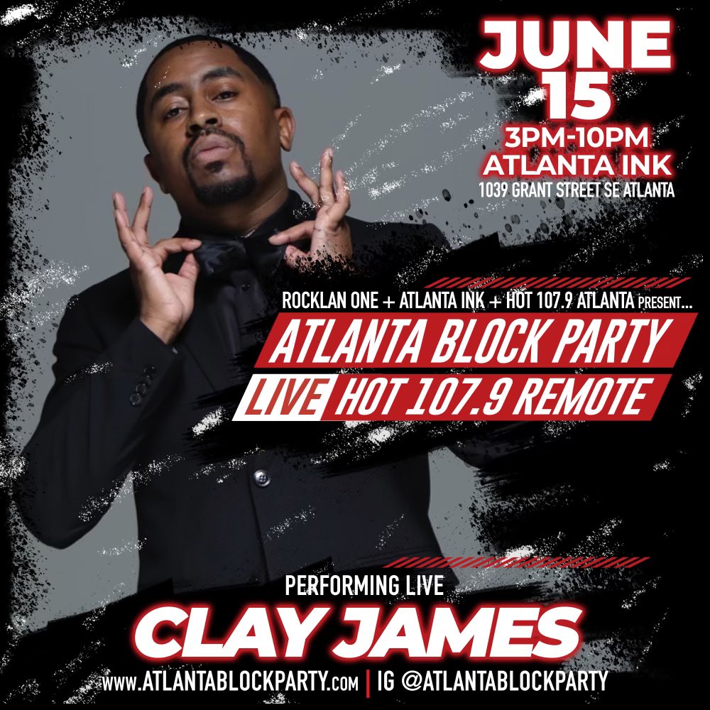 WhoIsClayJames's tweet image. June 15th I’m on the block with #rocklanone and @hot1079atl💨💨 @playasclubmg