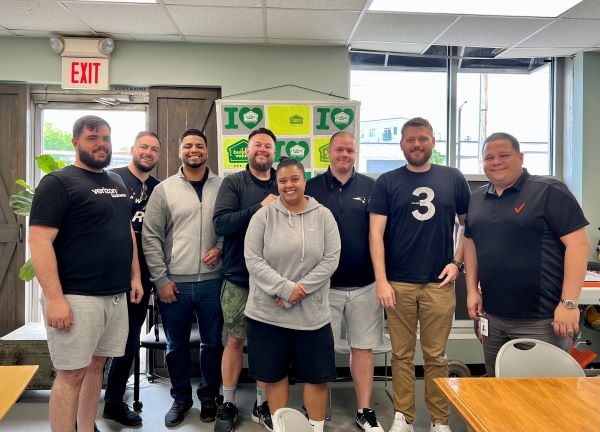 BuildingValue's tweet image. We loved having @Verizon volunteers at Building Value last week! Verizon supported our workforce training programs with a grant last year, and we’re grateful their employees could join us to see the work our participants do and get their hands dirty, too! #Verizon #citizenverizon