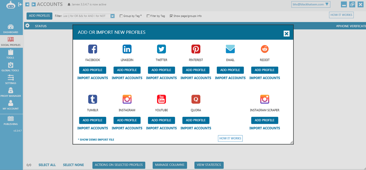 Jarvee 3.4.5.3 2023 - Social Media Bot blackhatsem.com/Thread-Jarvee-…