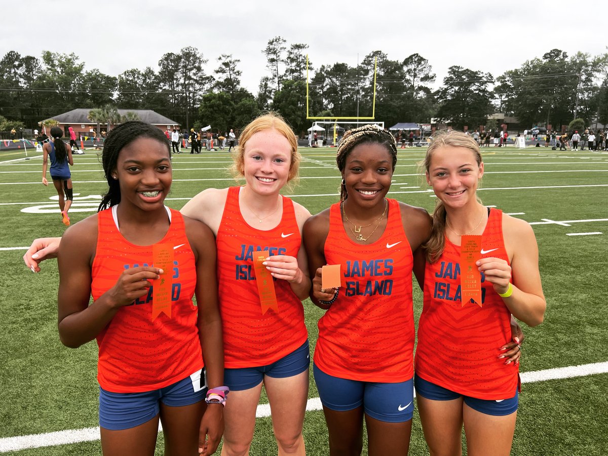 IslandTrackXc's tweet photo. What a #statechampionship for James Island Track &amp; Field - here are some of the highlights...

#1 - The Girls 4x100m finishes 8th, they become the first girls 4x1 from @IslandTrojans to score at the State Championship https://t.co/pRLHL90z1w