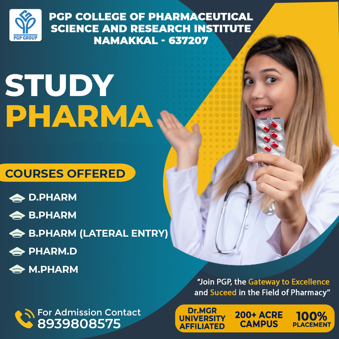 Unlock your future in the world of pharmacy! 🎓 Apply now and let your passion for healthcare thrive! 💪

For Admission Contact,
8939808575

#PGPCollegeOfPharmacy #AdmissionsOpen #PharmacyEducation #FuturePharmacist