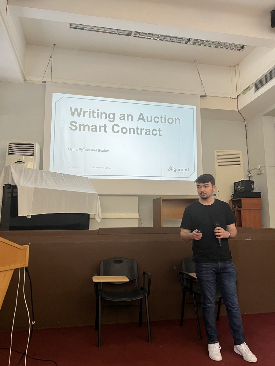 The PuB (@pblockchainlab) on Twitter photo Muhammad Ishaq, Joe Polny, and Argimiro Del Pozo give the first PyTeal tutorial of the #MEGA_ACE Summer School! <a href="/AlgoFoundation/">Algorand Foundation</a> <a href="/PurdueCS/">Purdue Computer Science</a> <a href="/csatrpi/">rpics</a> <a href="/coinfabrik/">CoinFabrik</a> <a href="/TAMUECE/">Texas A&M Electrical and Computer Engineering</a> Muhammad Ishaq, Joe Polny, and Argimiro Del Pozo give the first PyTeal tutorial of the #MEGA_ACE Summer School! <a href="/AlgoFoundation/">Algorand Foundation</a> <a href="/PurdueCS/">Purdue Computer Science</a> <a href="/csatrpi/">rpics</a> <a href="/coinfabrik/">CoinFabrik</a> <a href="/TAMUECE/">Texas A&M Electrical and Computer Engineering</a>