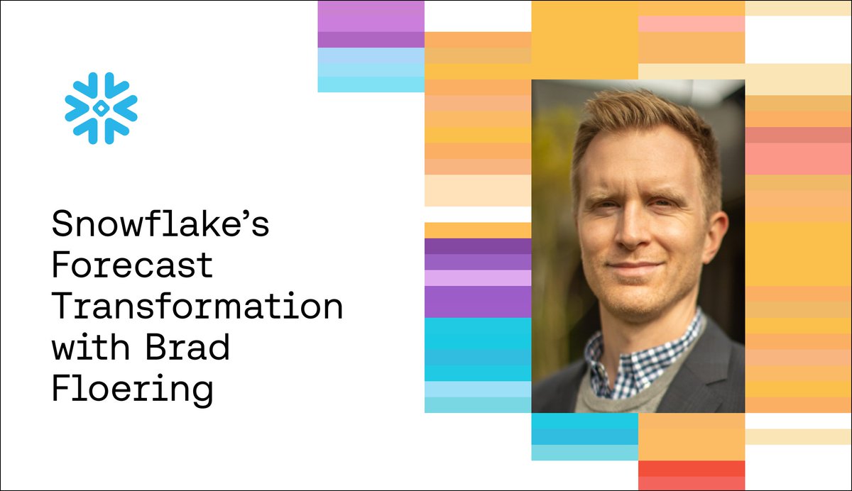 Chris Burgner (@chris_burgner) on Twitter photo In our third installment of the Operator’s Dilemma series, we sat down with Brad Floering, VP of FP&A <a href="/SnowflakeDB/">SnowflakeDB</a>.
In this story, he tells us how his team improved forecast accuracy from within 20% to 0-2% in lead up to their IPO.
Blog post below 👇 In our third installment of the Operator’s Dilemma series, we sat down with Brad Floering, VP of FP&A <a href="/SnowflakeDB/">SnowflakeDB</a>.
In this story, he tells us how his team improved forecast accuracy from within 20% to 0-2% in lead up to their IPO.
Blog post below 👇