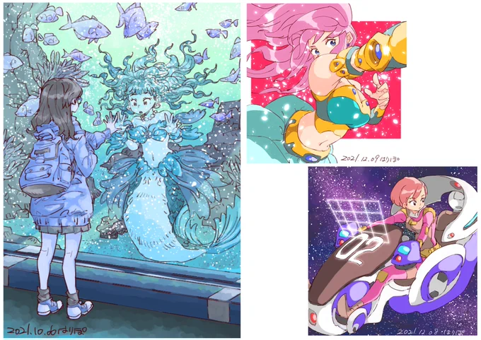 あまりカラーイラストを投稿できていないので、最近フォローして頂いたフォロワーさん達に紹介したい作品をアップさせて頂きます ホント最近カラーイラスト描いてない。。。