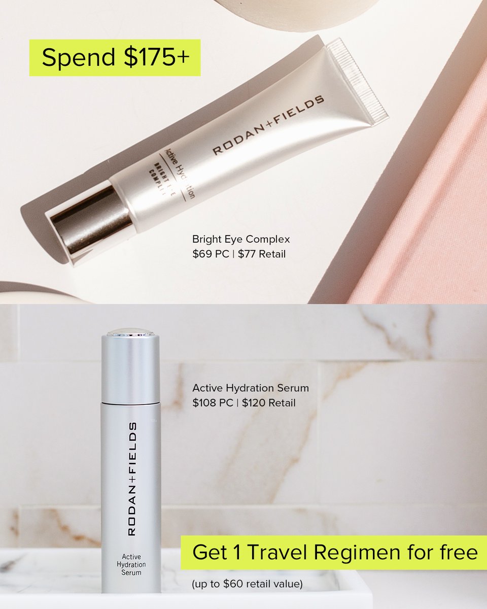 RodanFieldsHQ's tweet photo. Skincare? Haircare? Why choose when you really want both... or try something new! This offer is too good to miss 💁‍♀️

Offer valid through 5/31, while supplies last. See T+Cs: https://t.co/R3VbAi10hH

#PCPerks #miniregimen #rodanandfields https://t.co/RKZdvntsZS