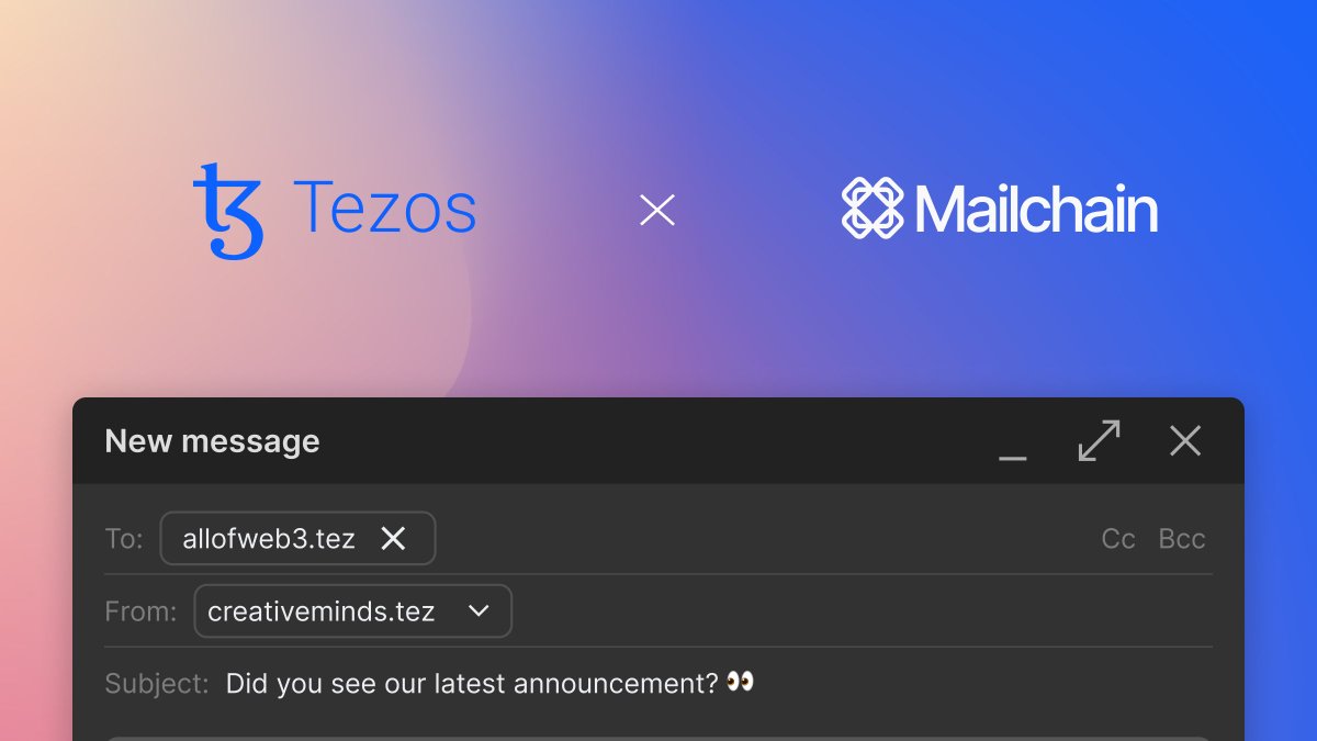 📢 Mailchain Integrates with <a href="/tezos/">Tezos</a> 🎉

We're thrilled to announce our successful integration with Tezos! 🤝 This partnership ushers in a new era of web3 communication, enabling seamless web3-native communication across the Tezos ecosystem.