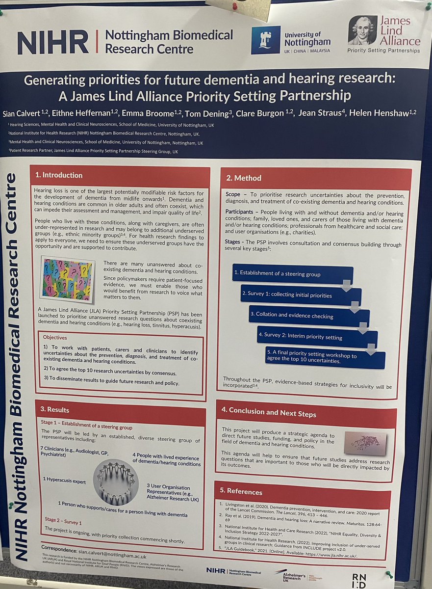 Some great presentations delivered today @InstituteMH Research Day. Did you spot 👀 our poster about the @LindAlliance #PSP in coexisting #dementia and #hearing conditions. #IMHRD23