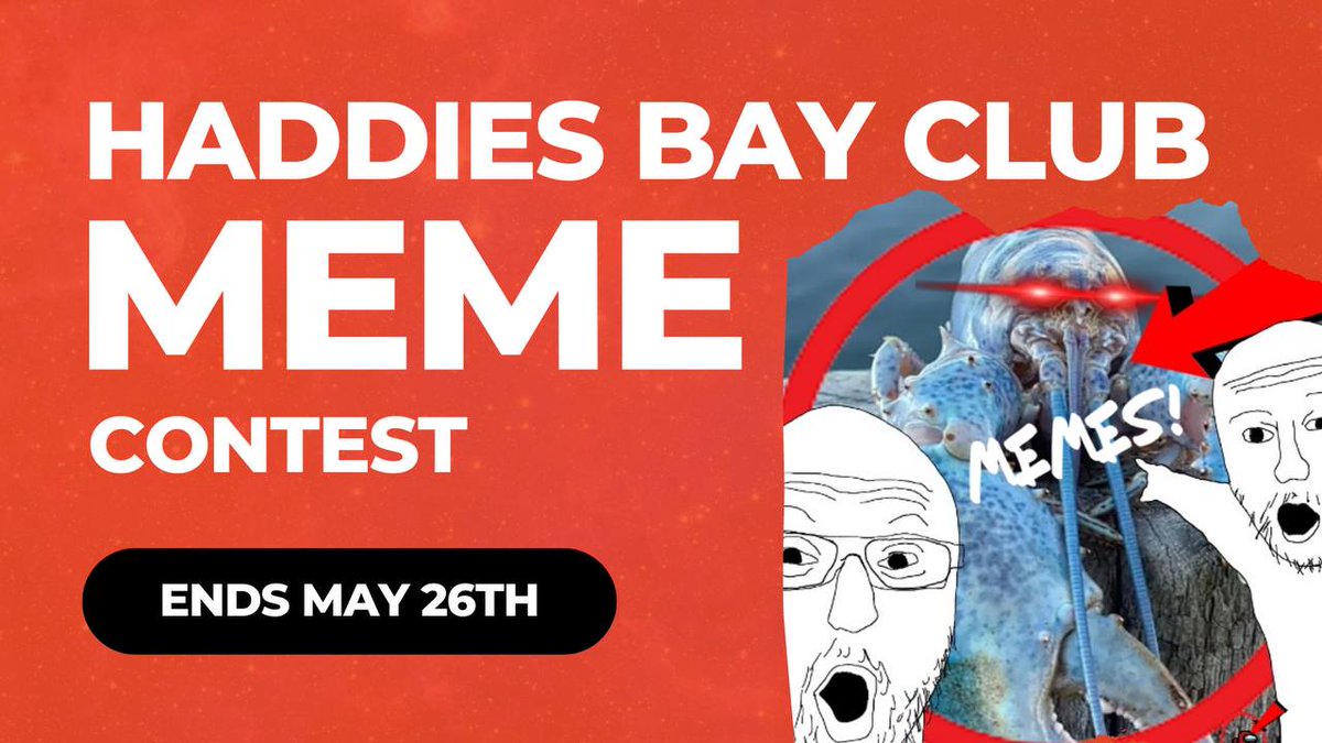HBAY Fam!

Do you have MEME skills? Then we have the perfect contest for you!

Join the Haddie’s Meme Contest. Show us your best memes and see if you can make us laugh!

Best 5 memes will get $50 worth of $HBAY each

Rules below 👇

#BNBchain #BSCGemsAlert #BSC #memecoin #NFT
