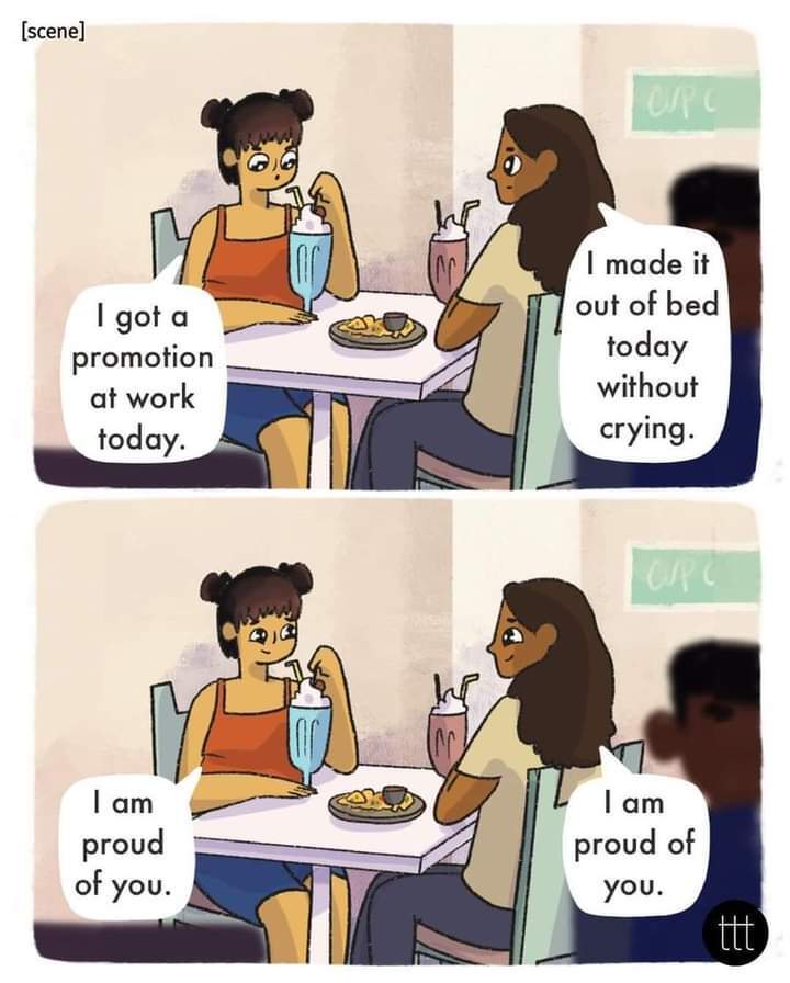 ShitpostBased's tweet photo. Proud of our big and small wins via /r/wholesomememes https://t.co/Du25E7ylRA https://t.co/Ee6ZD3b15N